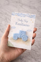 Baby boy tractor candle